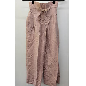 Club Monaco Anreannah Pants Mauve Paperbag Cropped Wide Leg